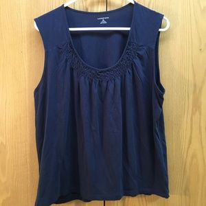 Lands' End sleeveless top - navy blue